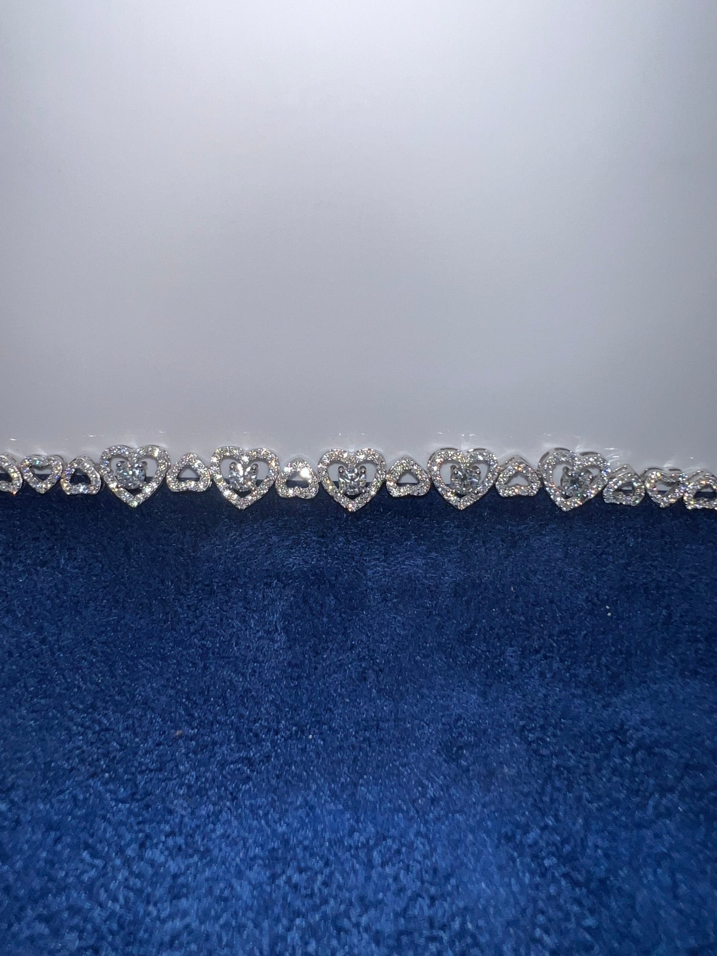 Silver Heart Moissanite Bracelet