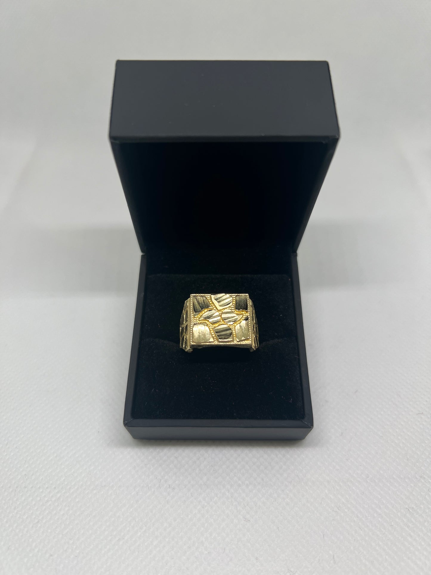 10K Solid Gold Nugget Ring - Chain Included