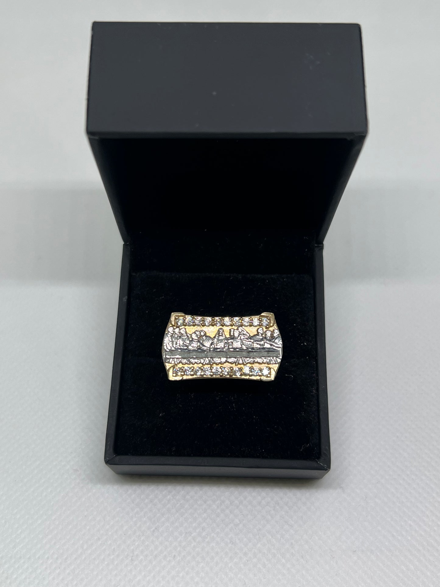 10K Solid Gold Last Supper Ring - Chain Included