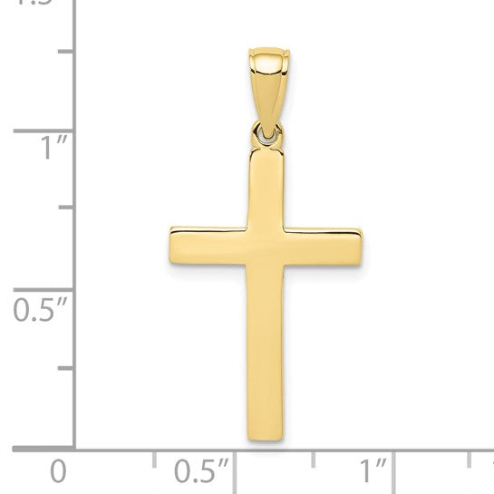 10K Simple Cross Pendant Charm