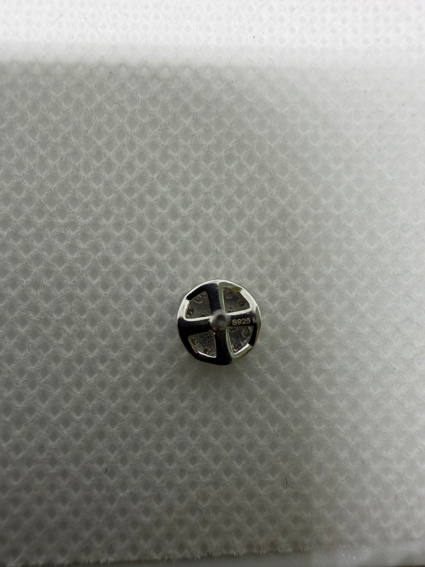 Sterling Silver Circle Cluster Moissanite Earrings