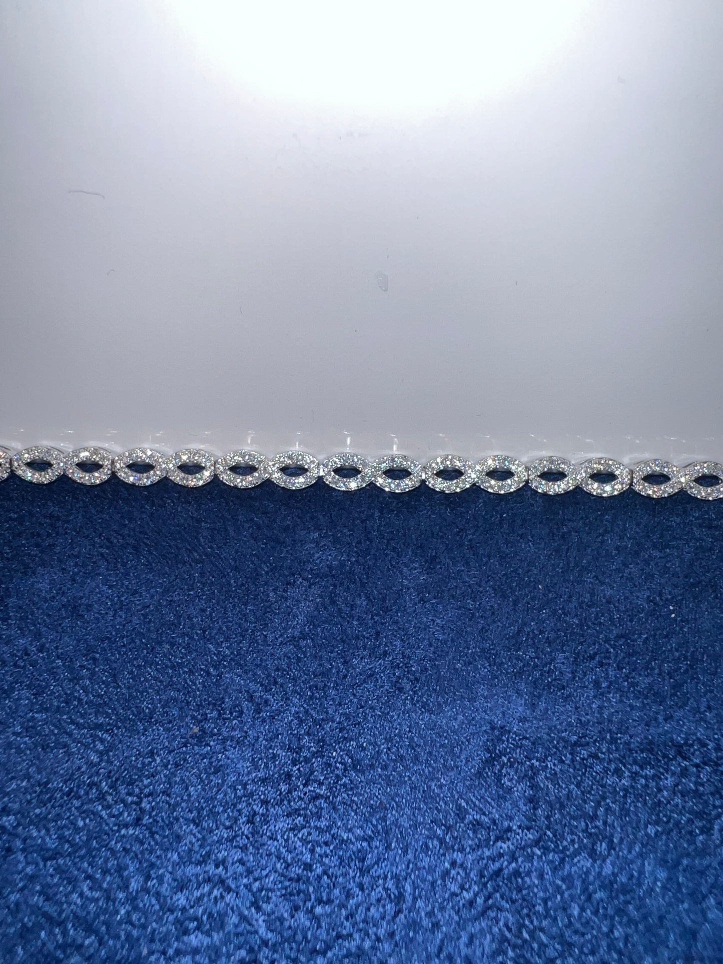 Silver Moissanite Infinity Bracelet