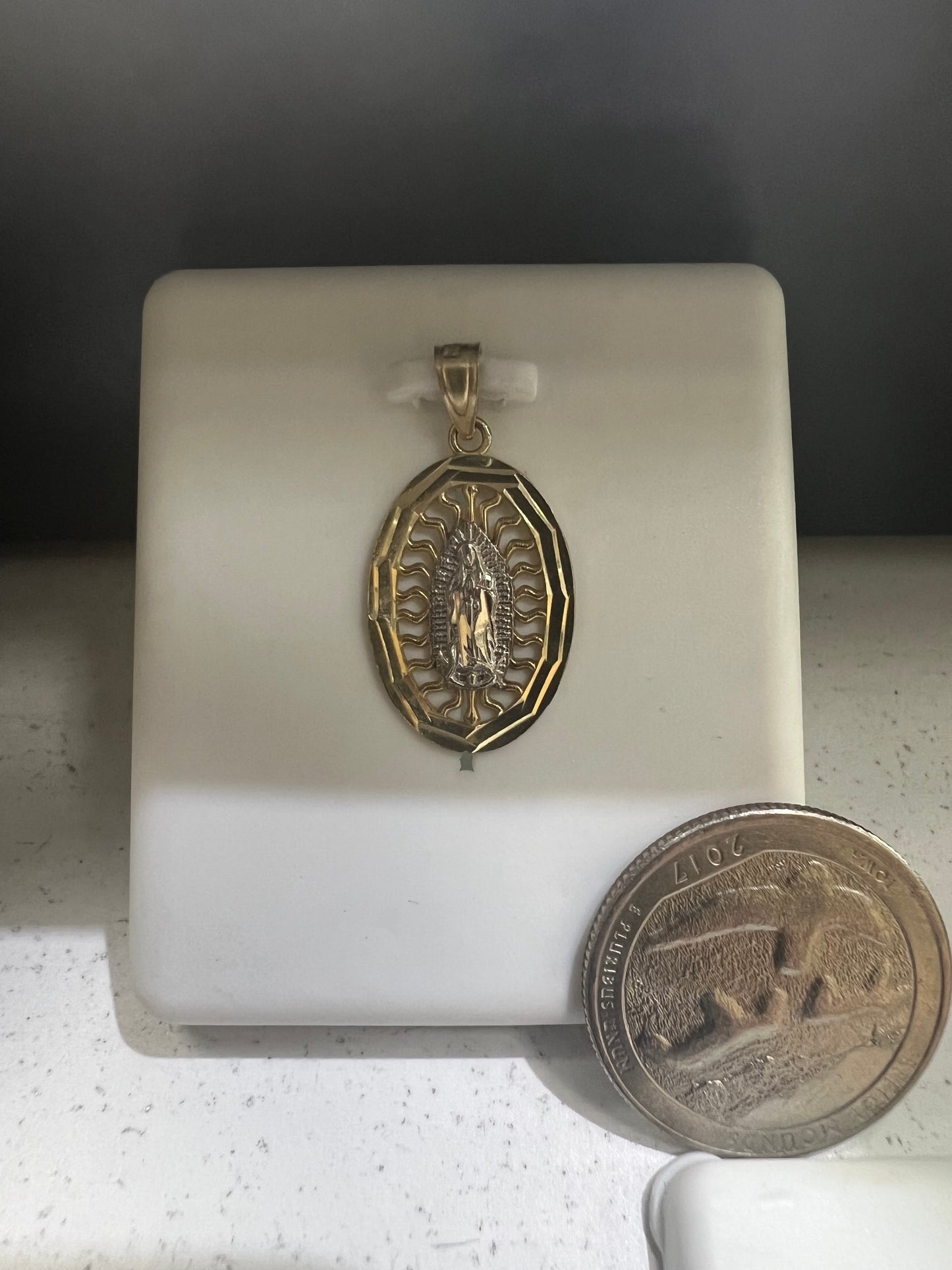10K Gold Mother Mary Pendant