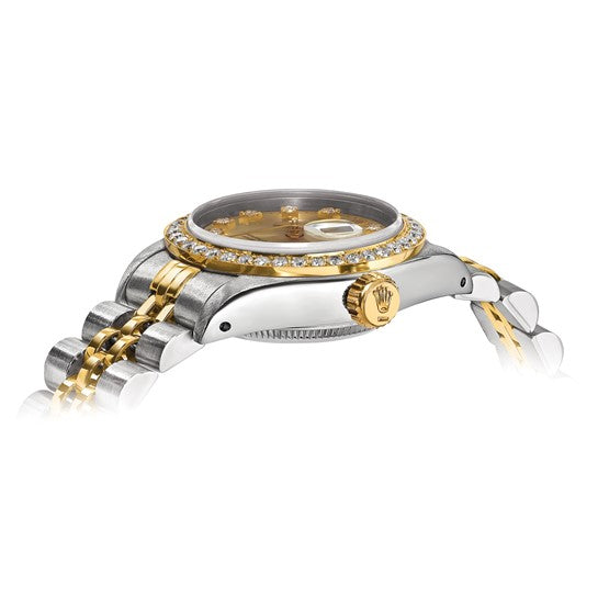 26mm Two Tone Datejust Champagne Diamond Dial Rolex (pre-owned)