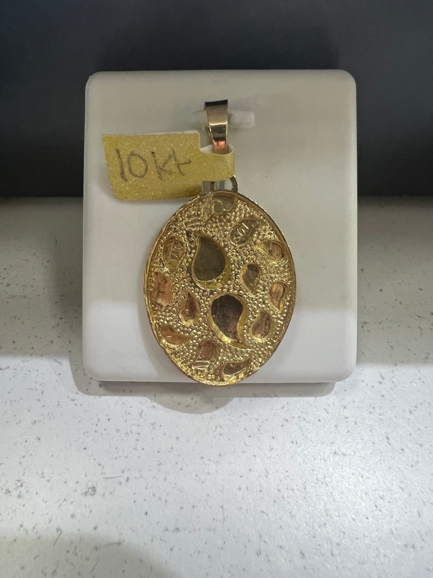 10K Gold Oval Nugget Pendant