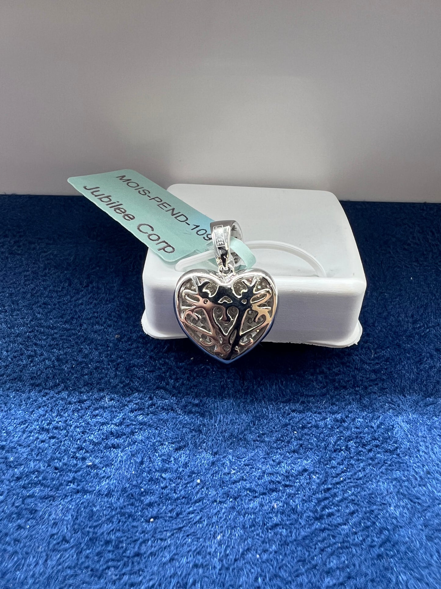 Silver Heart Moissanite Pendant