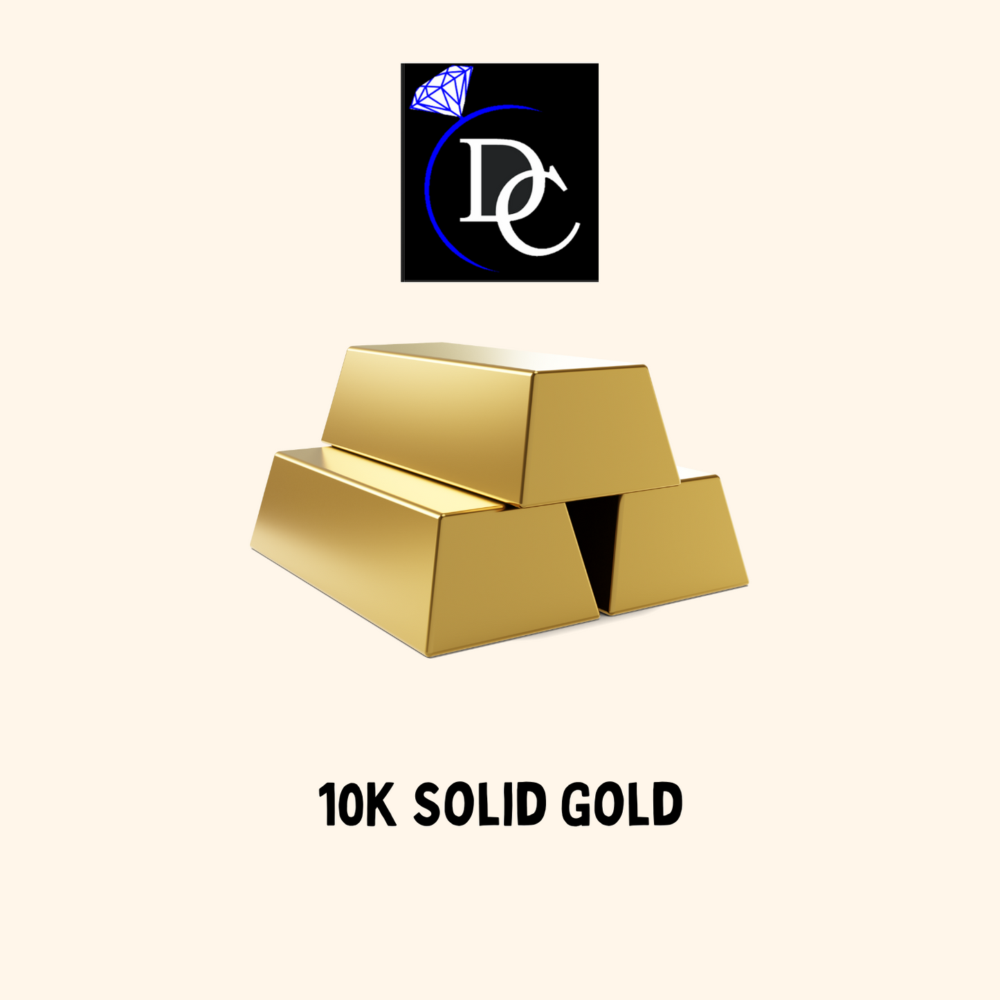 10K Yellow Gold Standard CZ Nugget Earrings