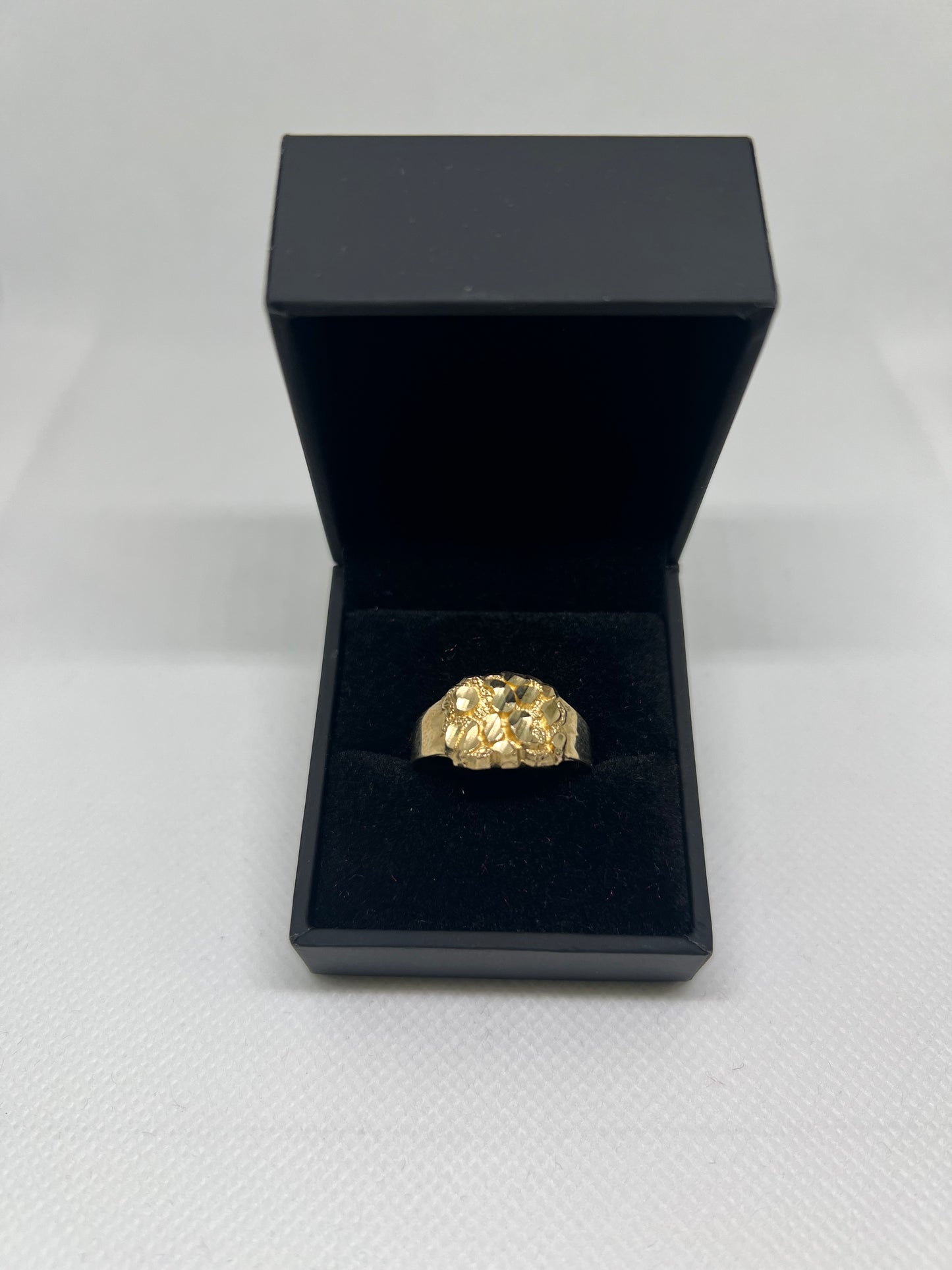 10K Solid Gold Nugget Ring - Chain Included