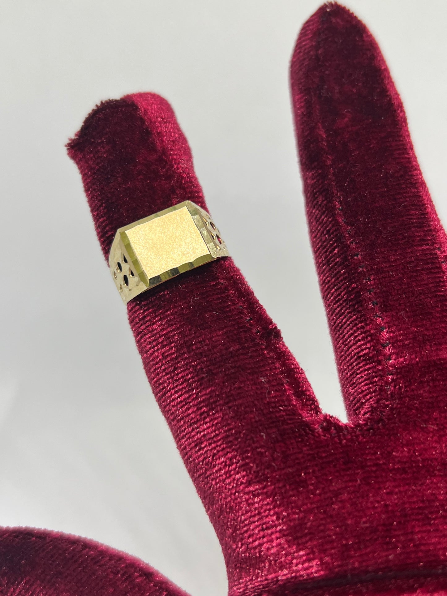 10K Solid Gold Mens Ring - Chain Included