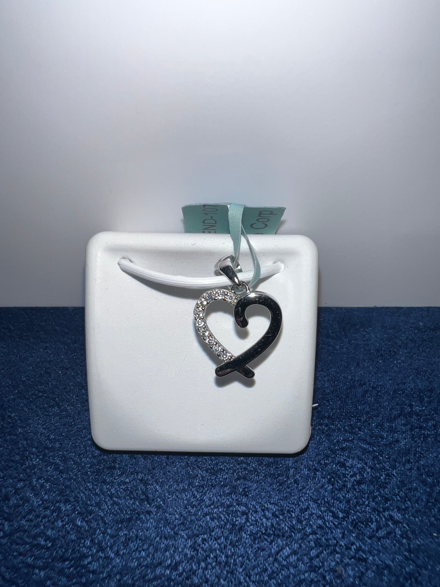 Silver Dainty Heart Moissanite Pendant