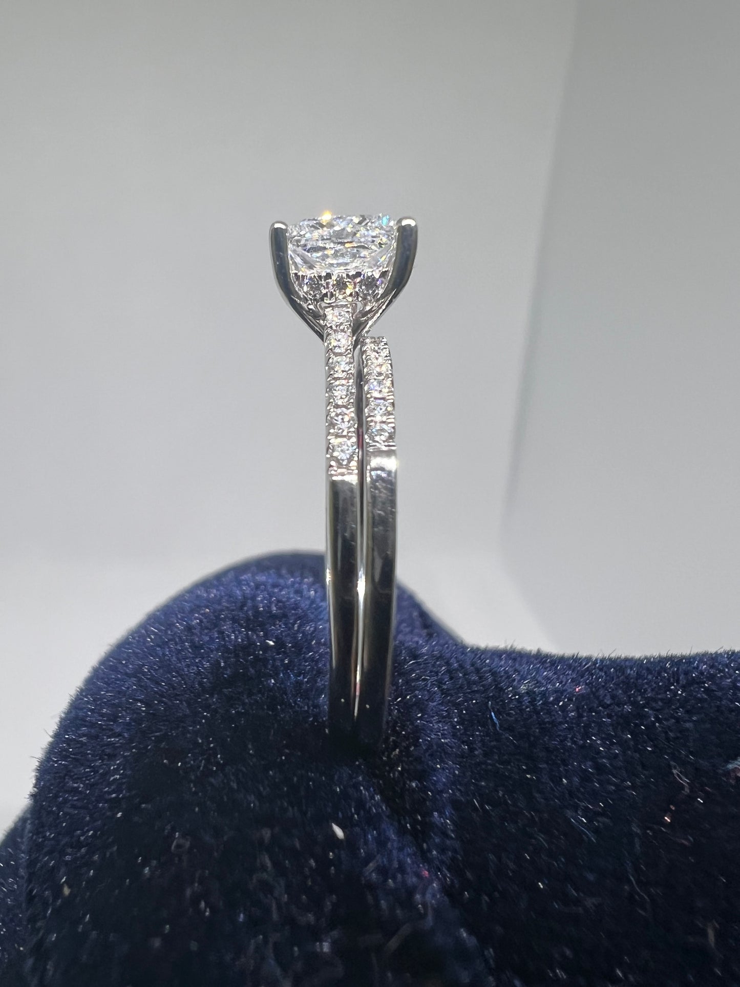 DC CERTIFIED Lab Grown Princess Cut Diamond Bridal Set