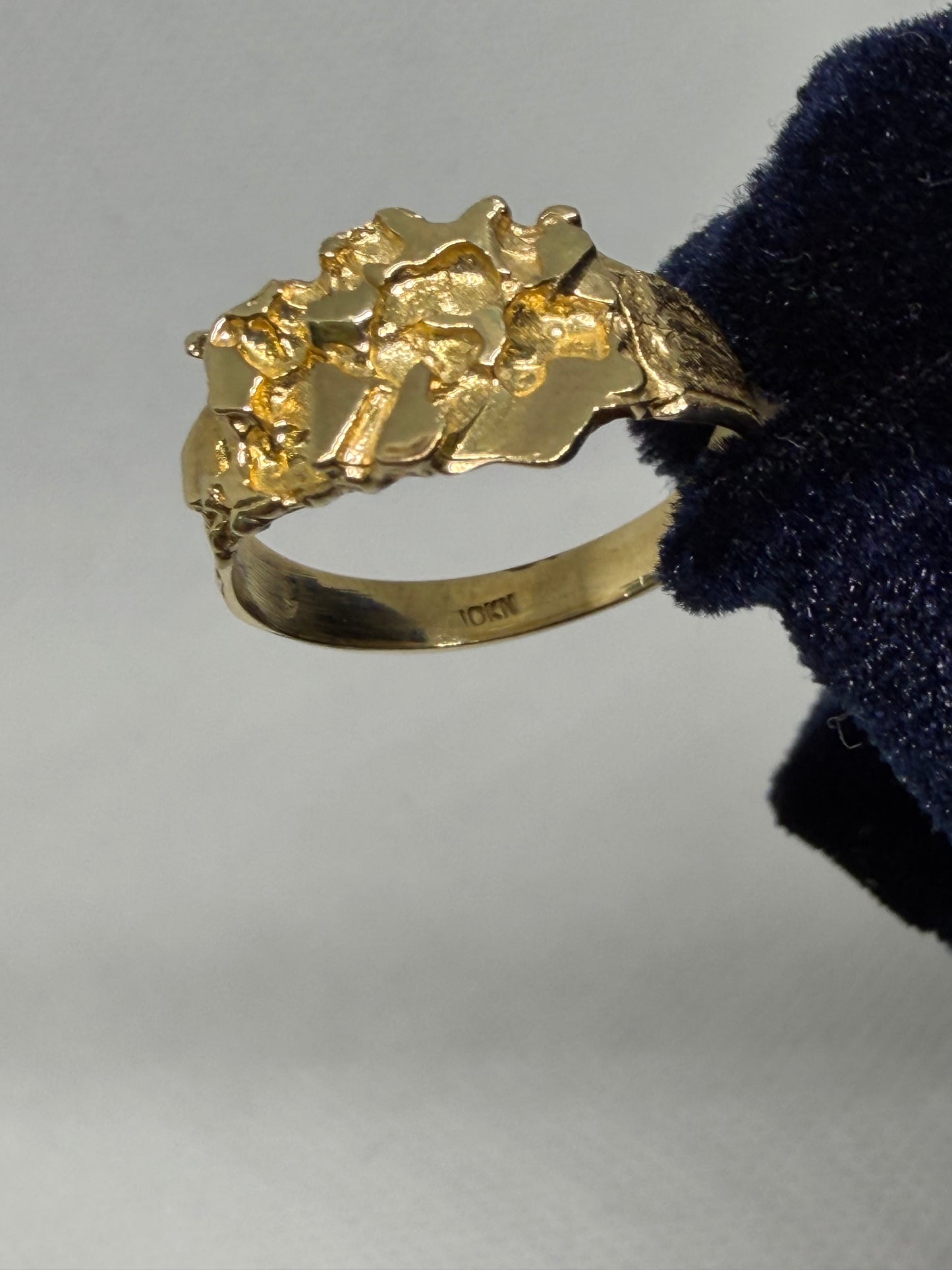 10K Solid Gold Nugget Ring - Size 10