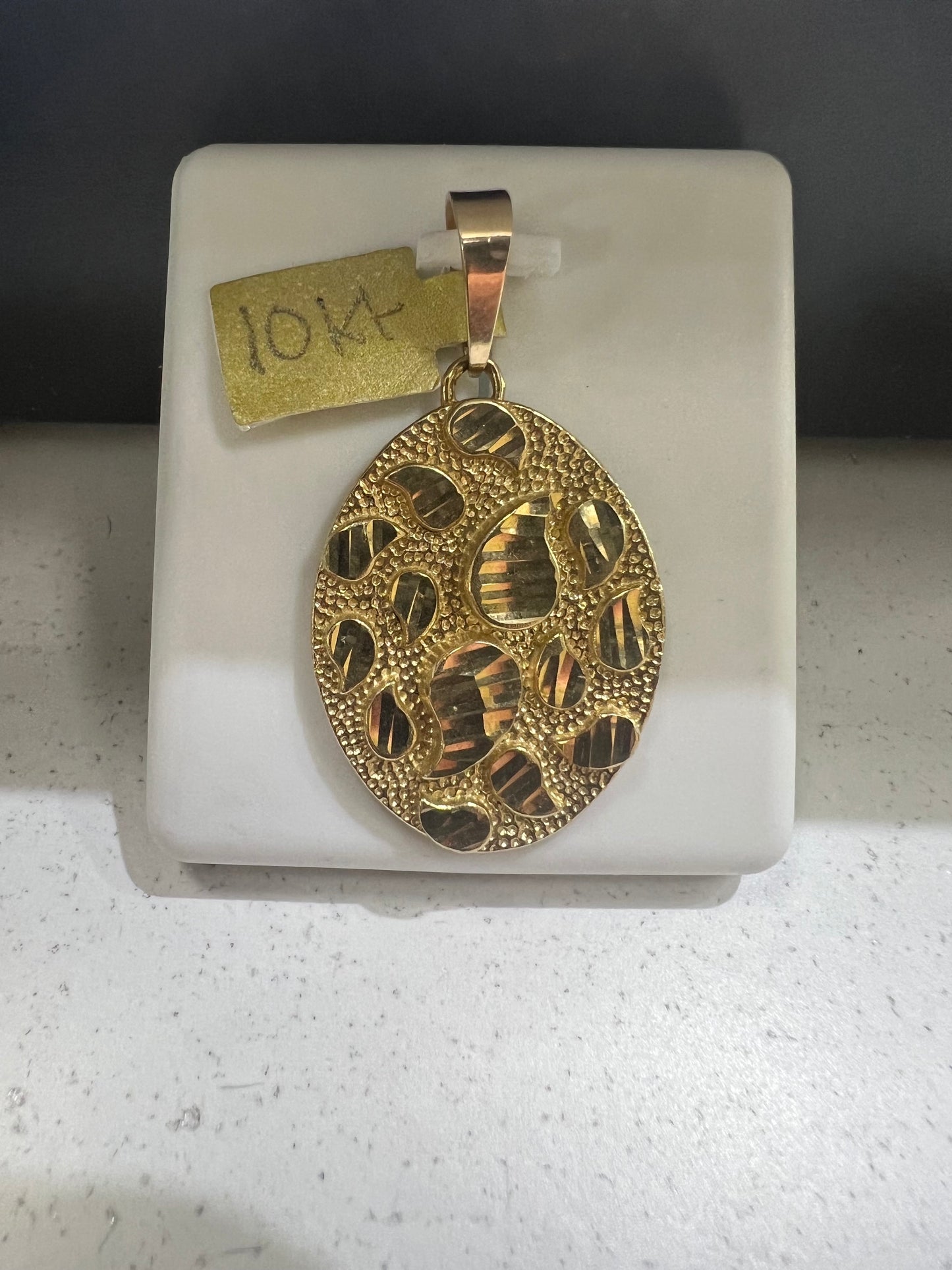 10K Gold Oval Nugget Pendant