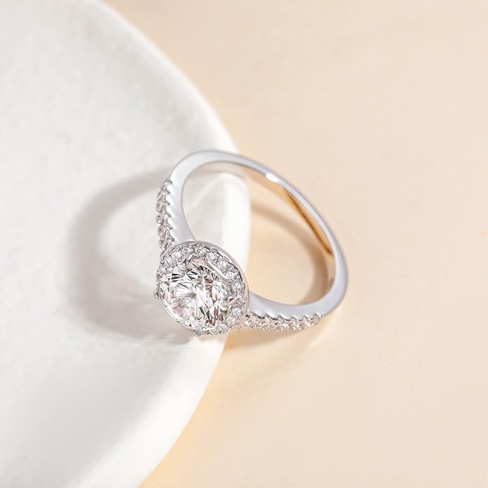 Silver Circle Halo Promise Ring