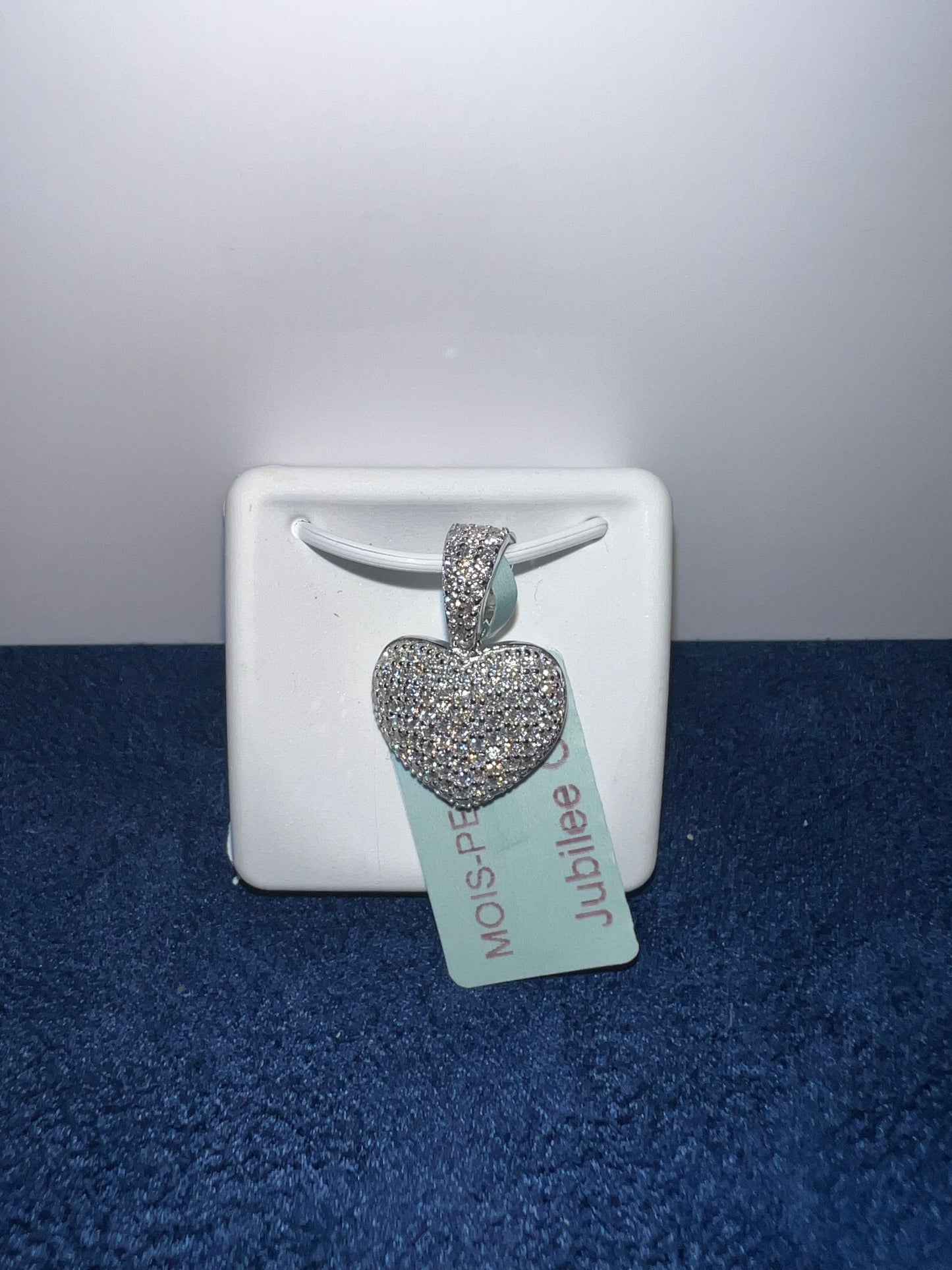 Silver Heart Moissanite Pendant