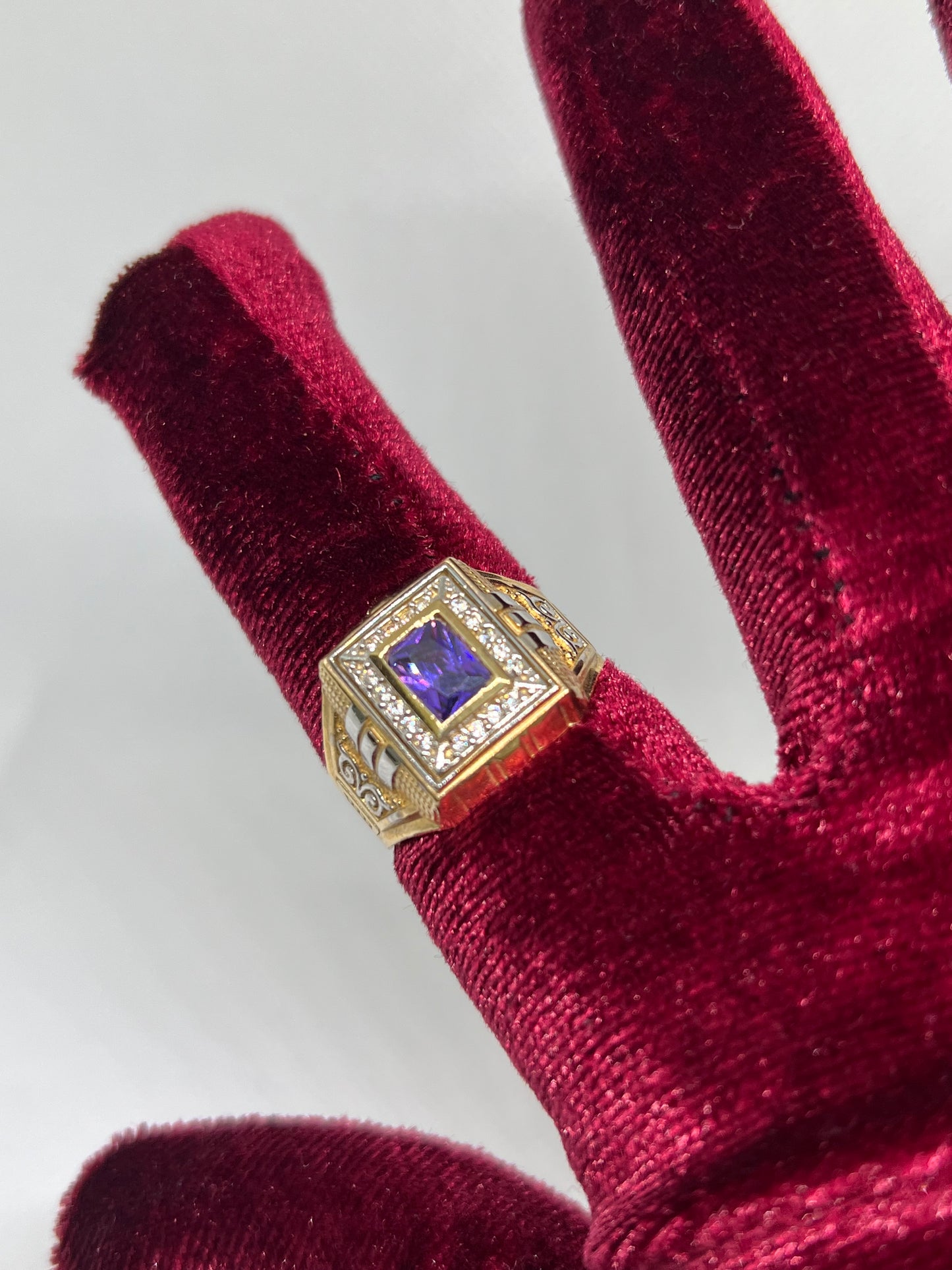 10K Solid Gold Purple Stone Ring