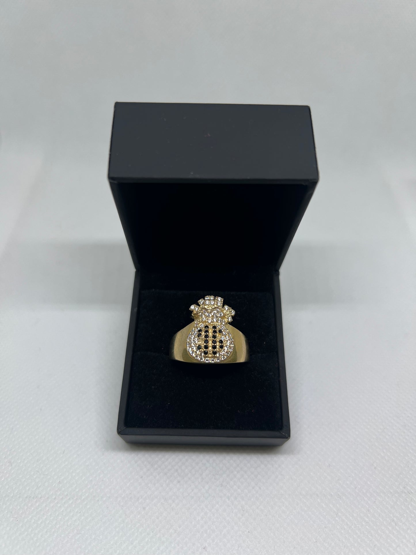 10K Solid Gold Moneybag Ring - Chain Included