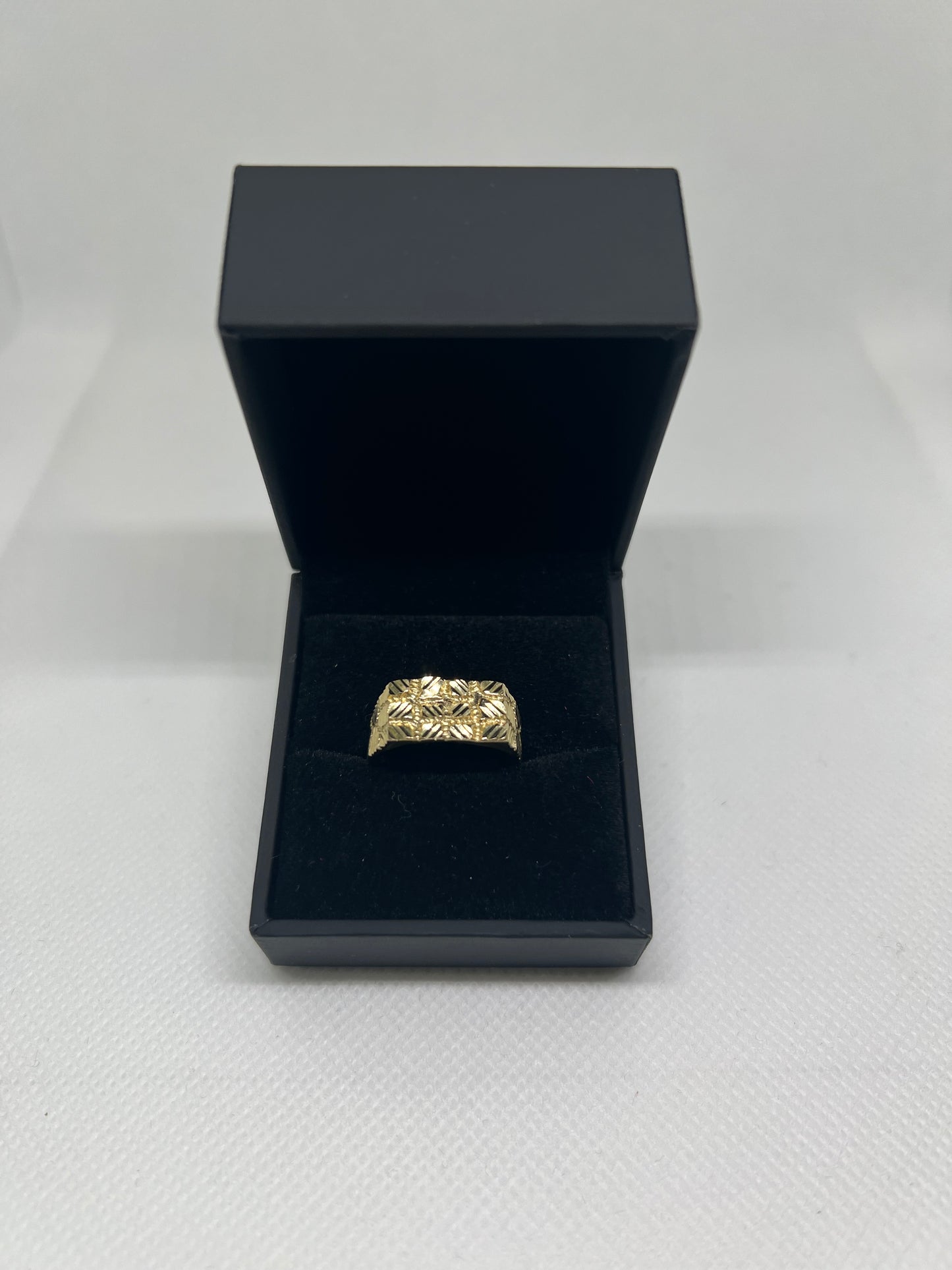 10K Solid Gold Nugget Ring - Chain Included