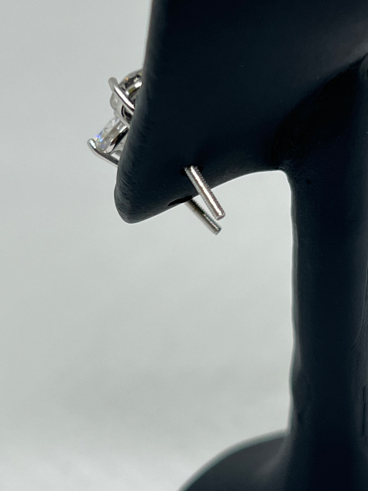 Sterling Silver Solitaire Moissanite Earrings