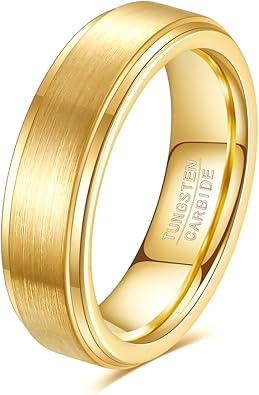 Gold 6mm Tungsten Wedding Band