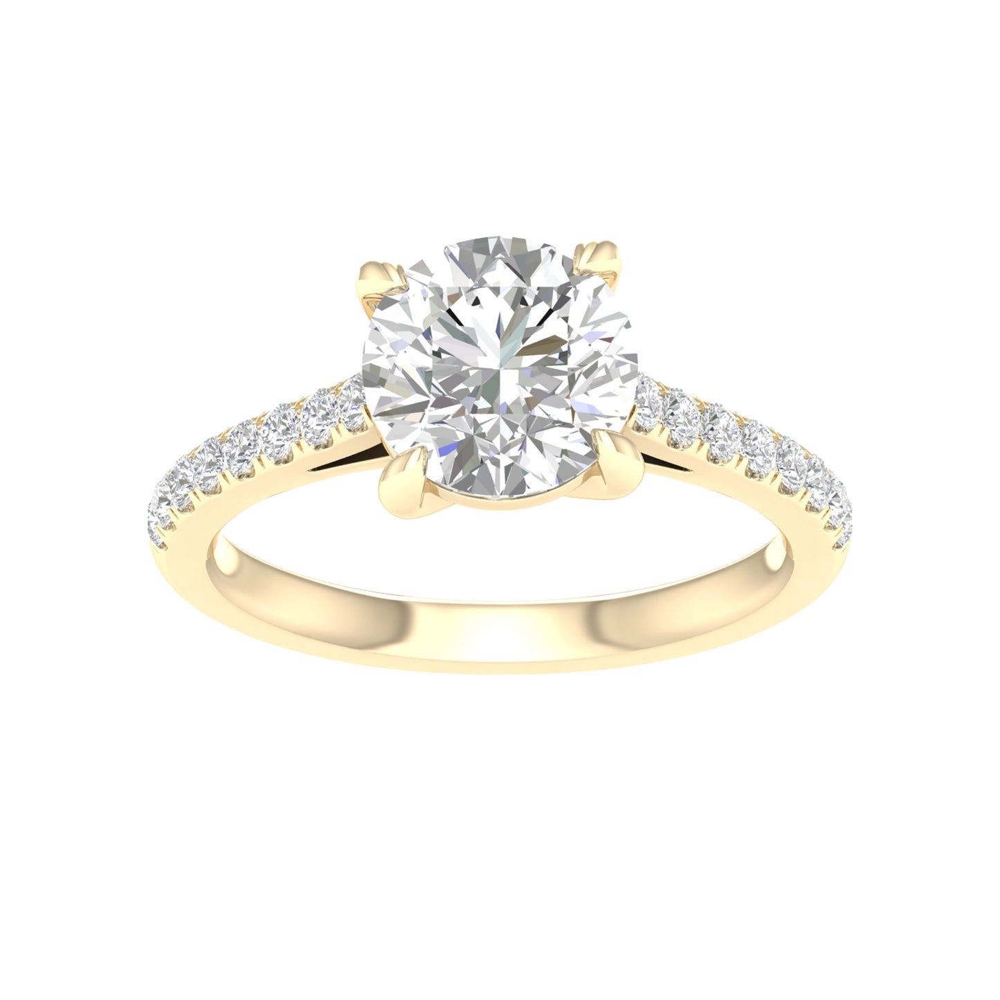 Yellow Gold Round Cut Engagement Ring