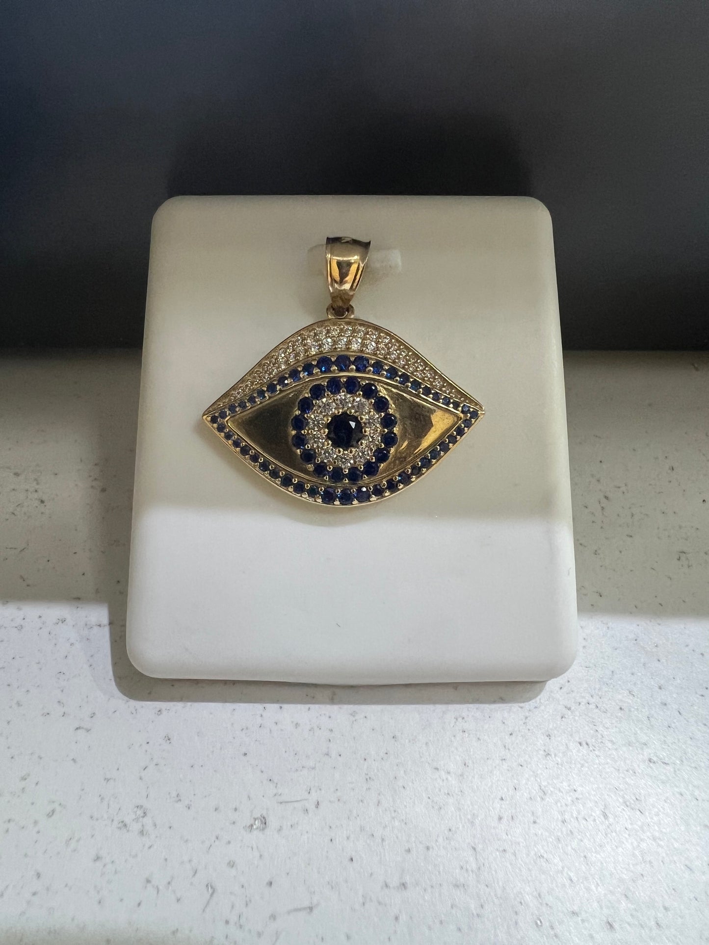 10K Gold Evil Eye Pendant