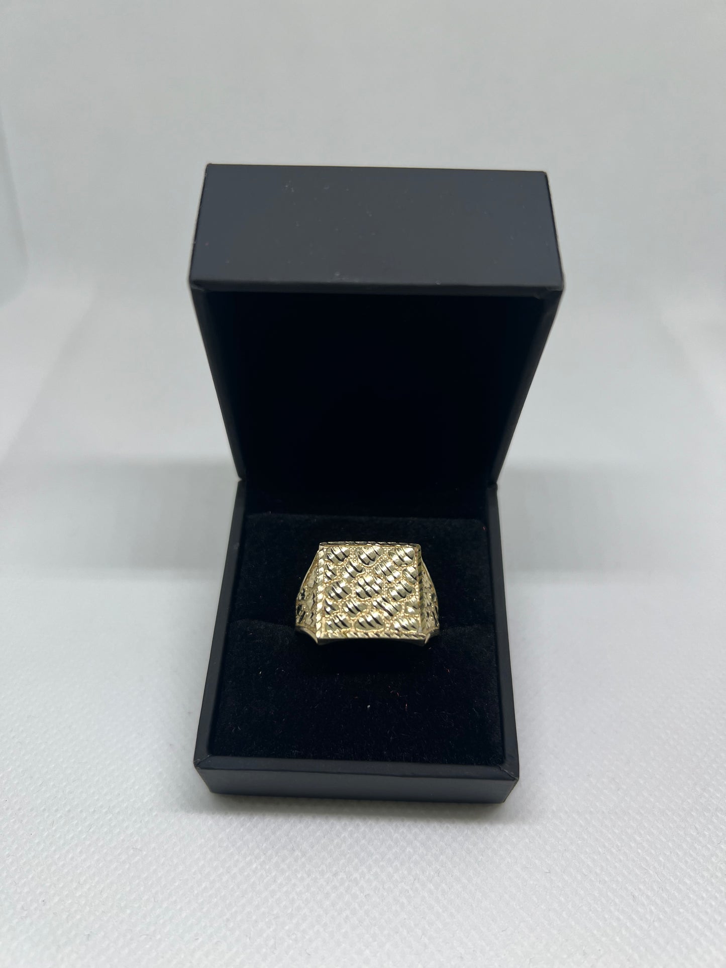 10K Solid Gold Nugget Ring - Chain Included