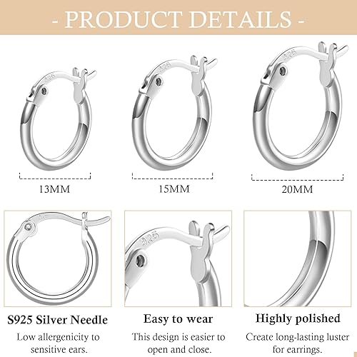 925 Sterling Silver Hoop Earrings