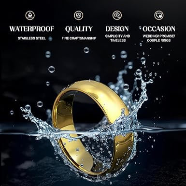 Gold Stainless Steel Wedding Band