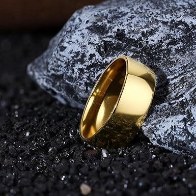 Gold Stainless Steel Wedding Band