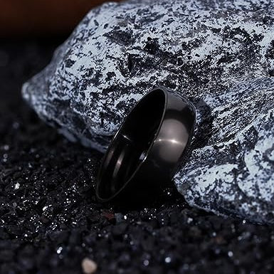 Black Stainless Steel Wedding Band