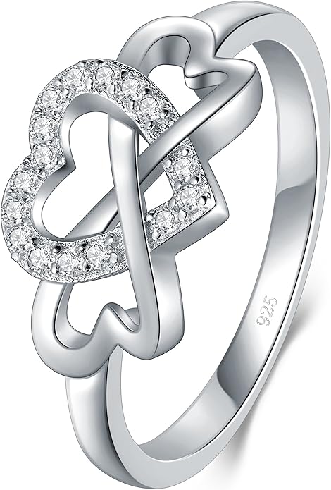Silver Infinity Heart Promise Ring