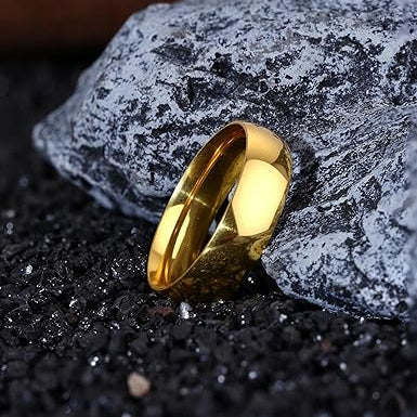 Gold Stainless Steel Wedding Band
