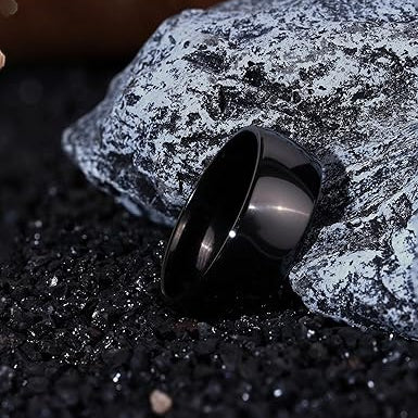 Black Stainless Steel Wedding Band