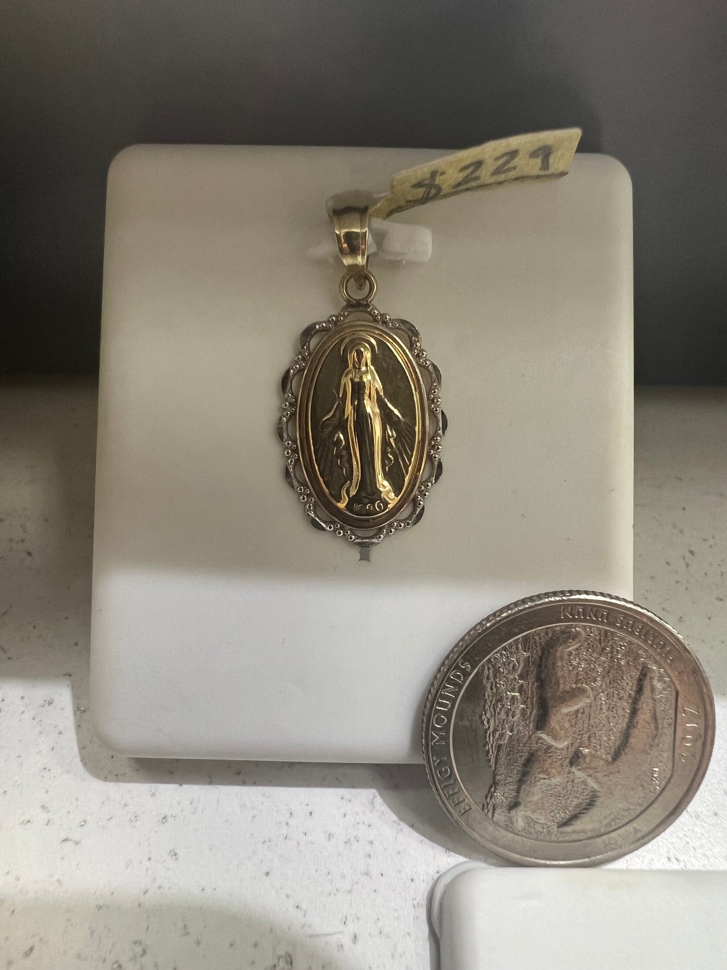 10K Gold Mother Mary Charm
