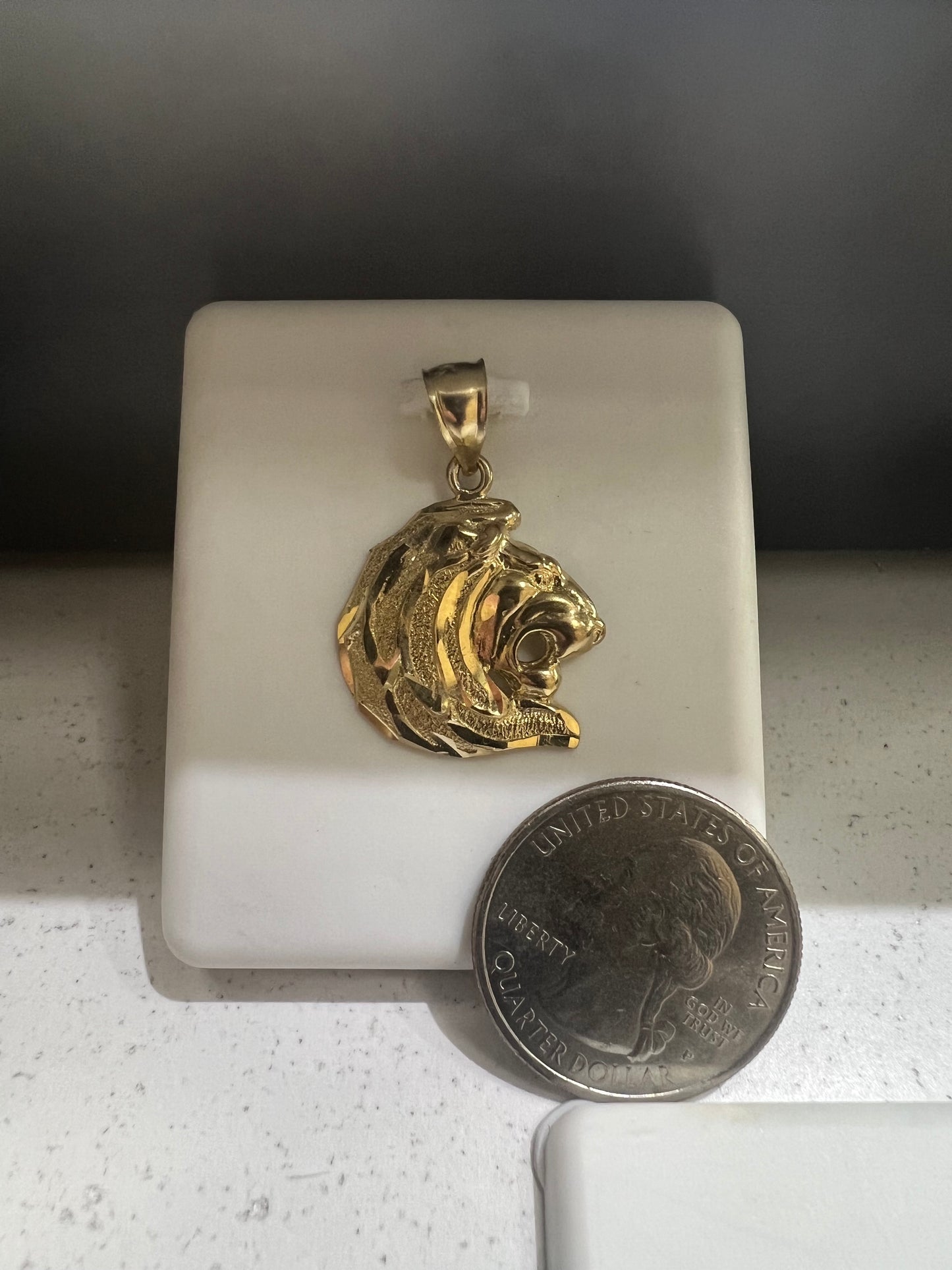 10K Gold Lion Pendant