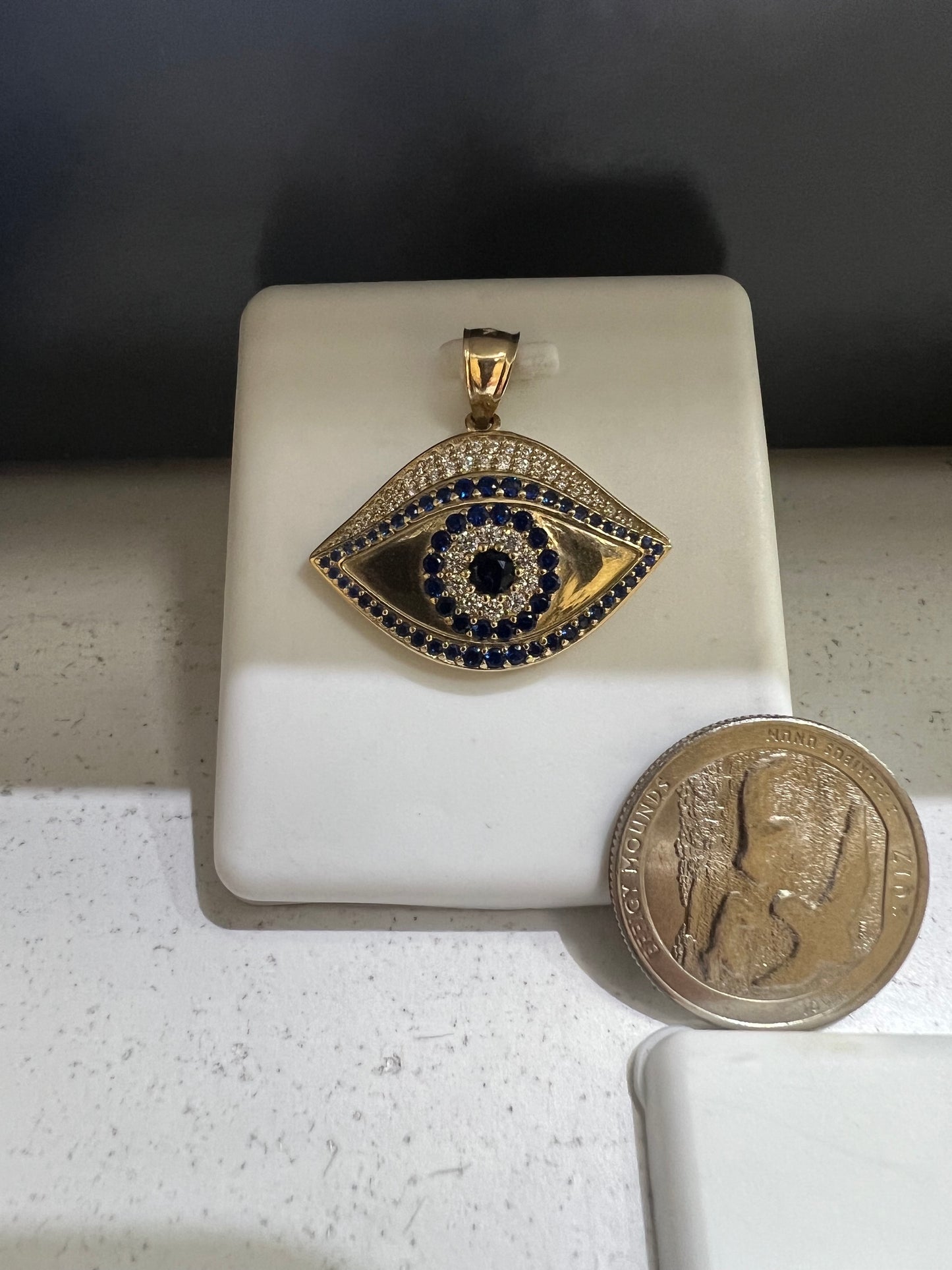 10K Gold Evil Eye Pendant