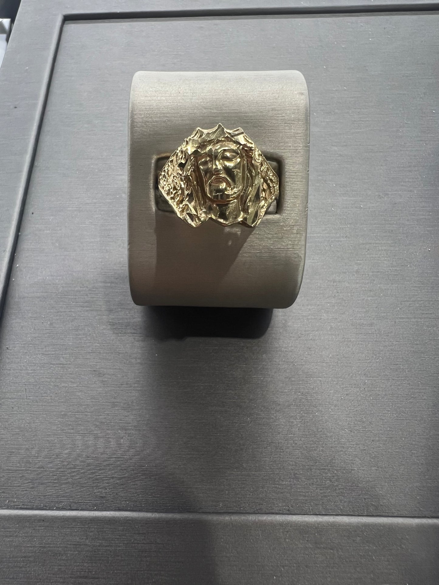 10K Gold Jesus Head Ring