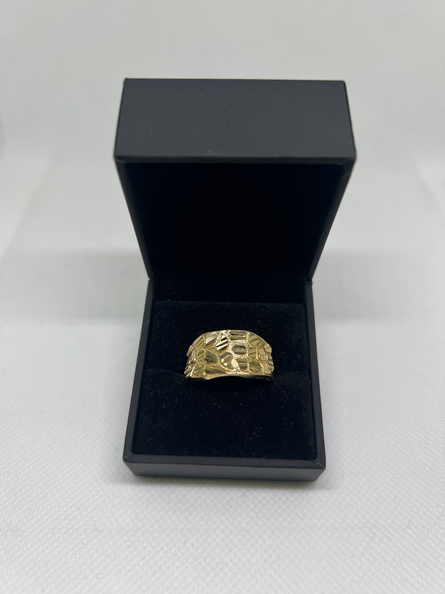 10K Solid Gold Nugget Ring - Chain Included