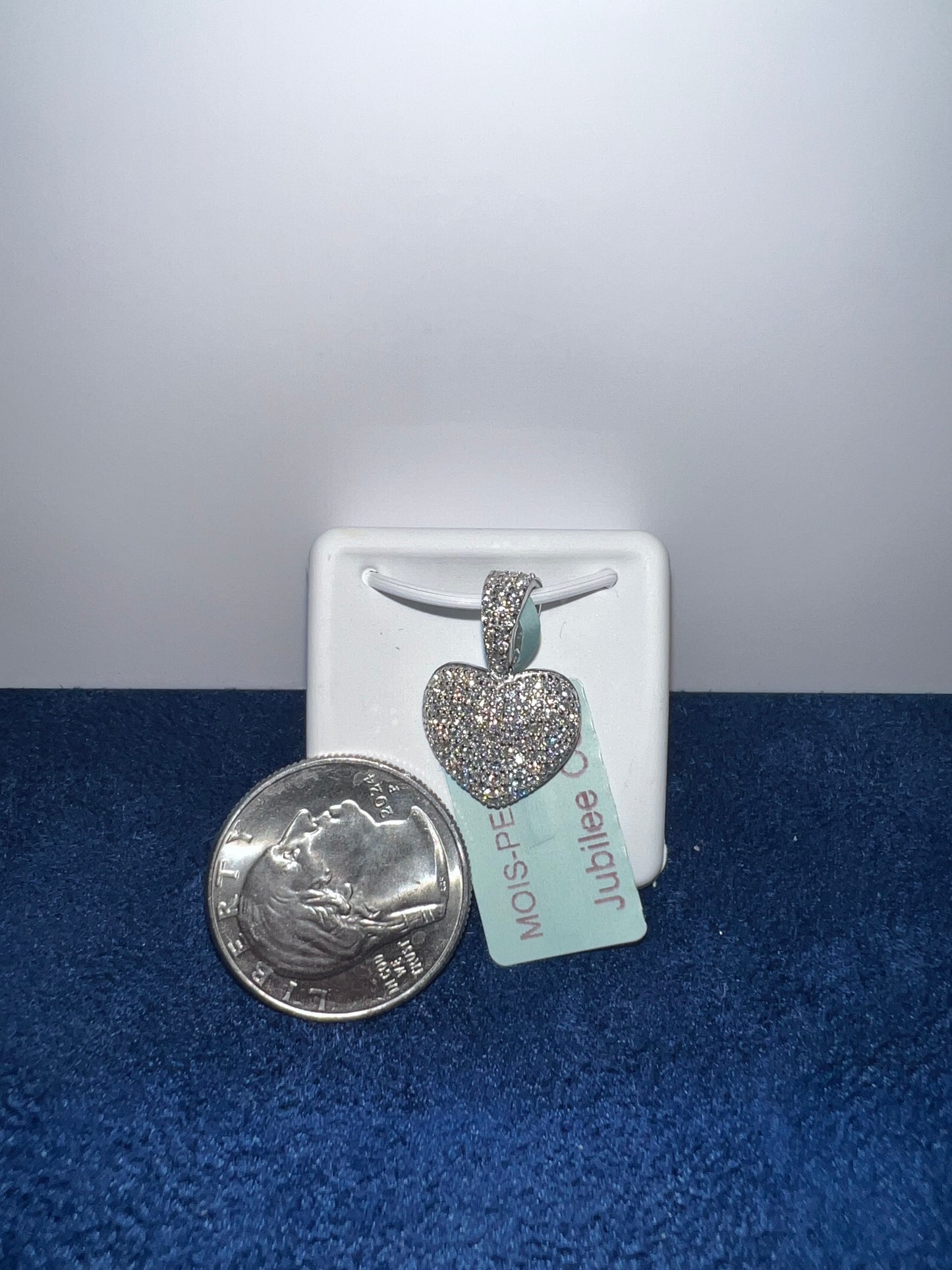 Silver Heart Moissanite Pendant