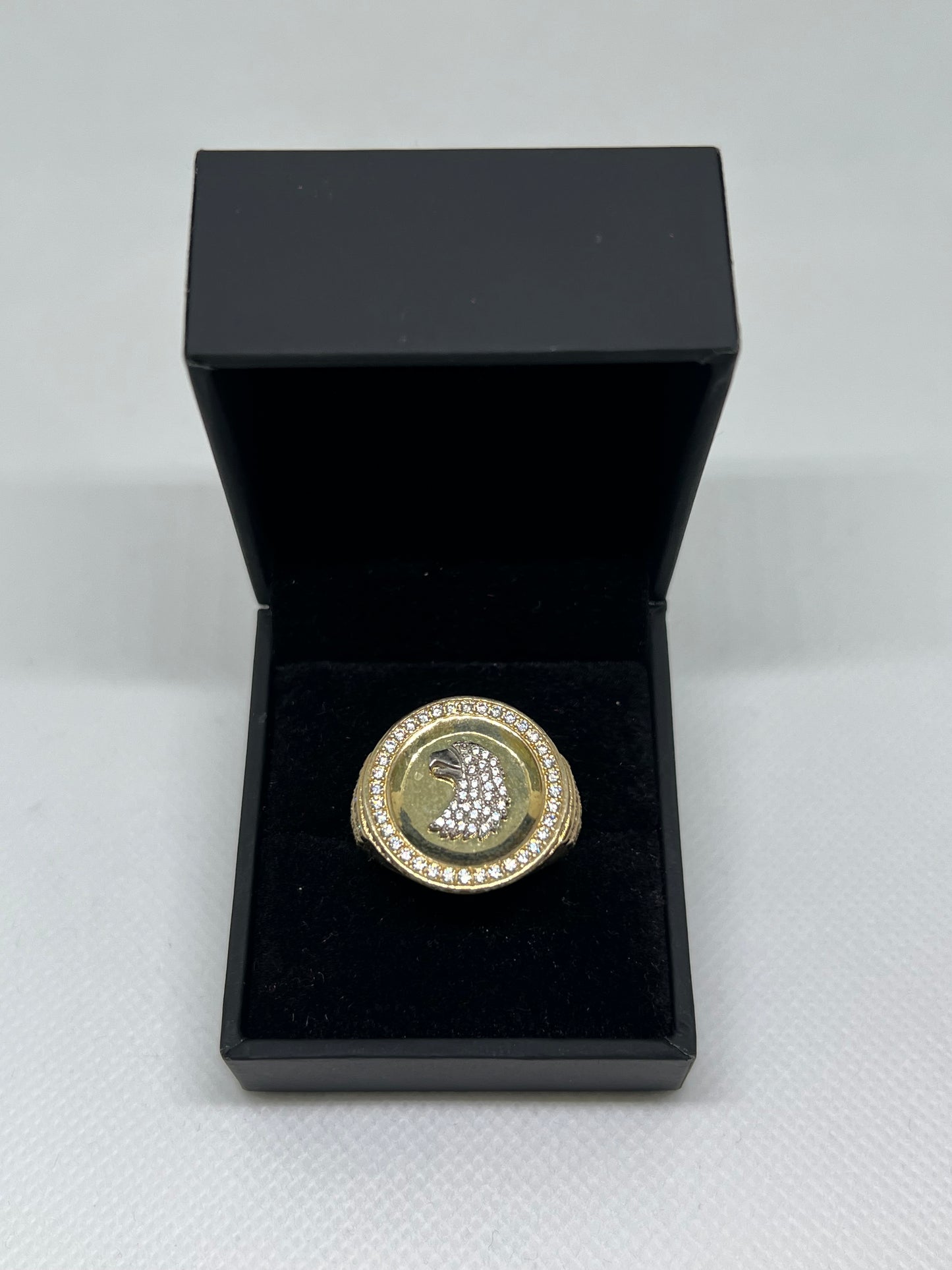 10K Solid Gold Eagle Ring - Chain Included