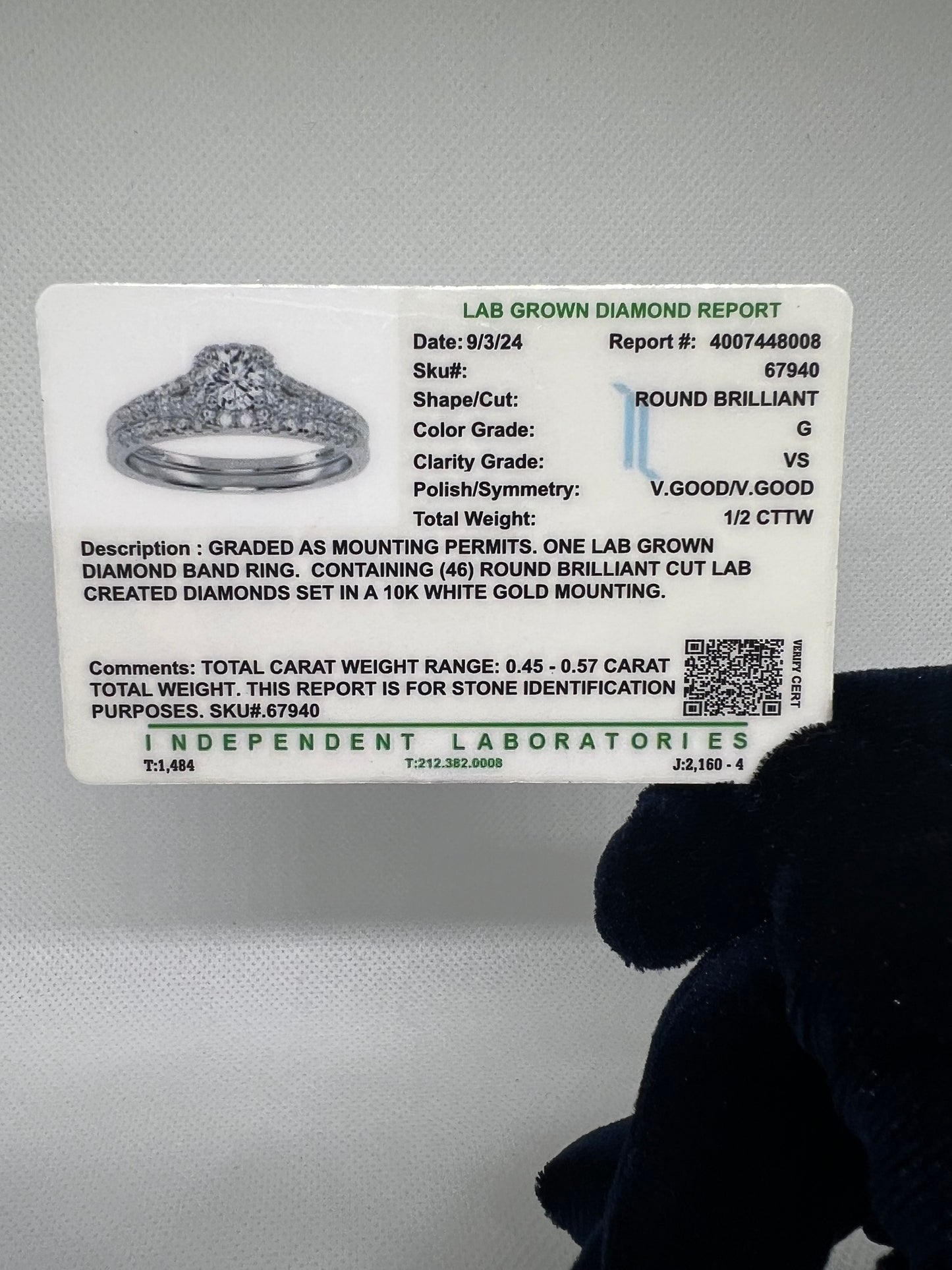 DC CERTIFIED Lab Grown Brilliant Cut Diamond Bridal Set