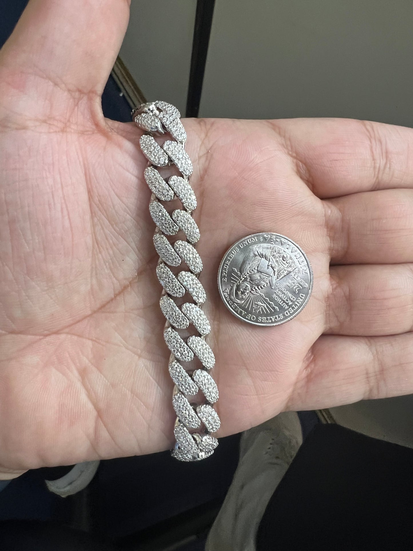 Silver Miami Cuban Moissanite Bracelet