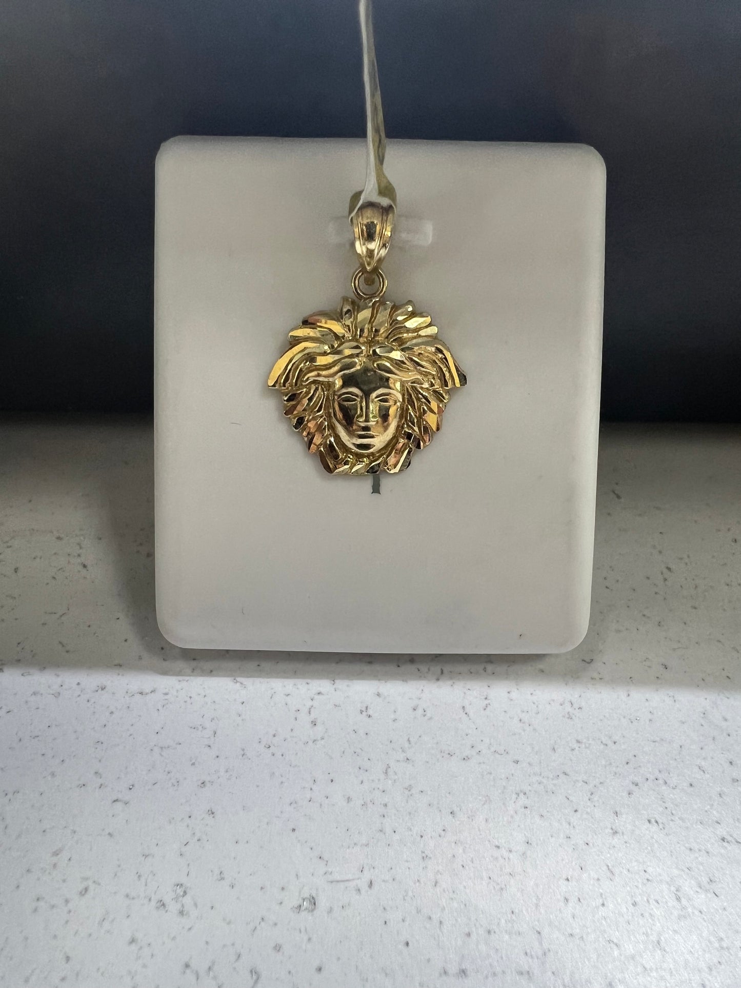 10K Gold Medusa Head Pendant