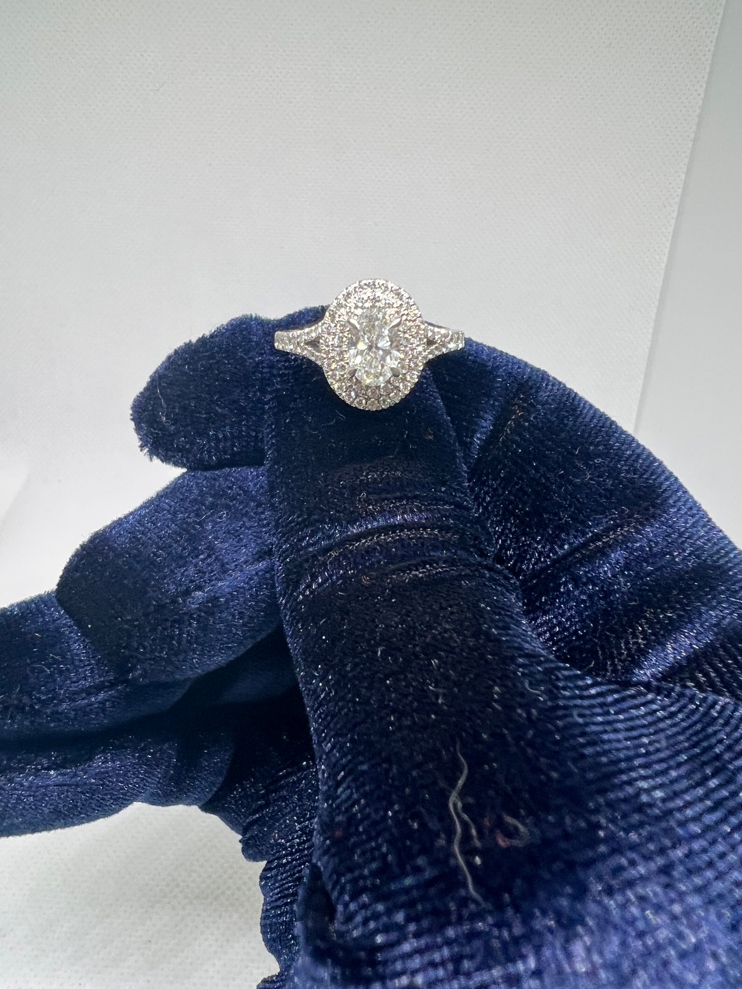 DC CERTIFIED Lab Grown Double Halo Oval Diamond Ring