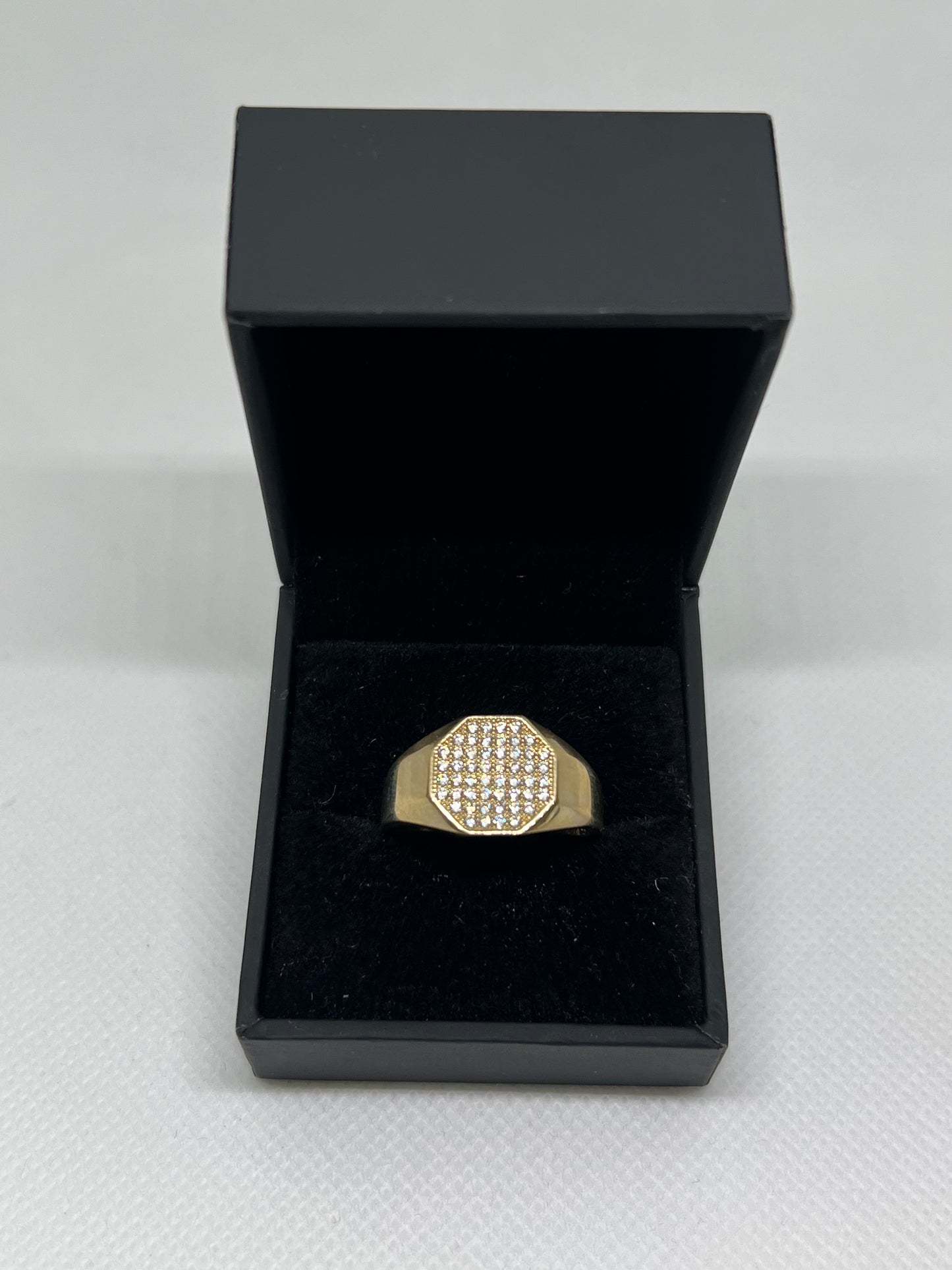 10K Solid Gold Mens Ring - Chain Included