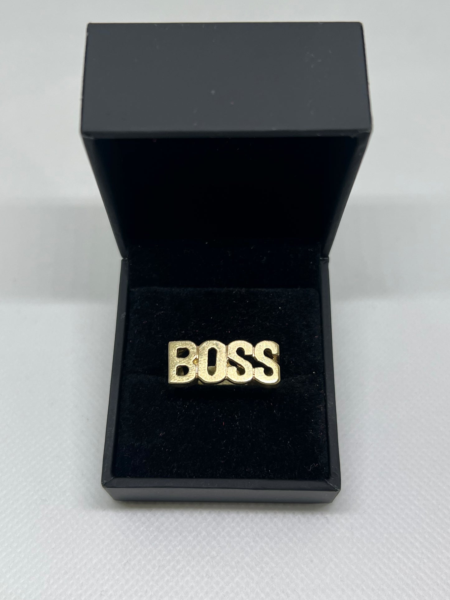 10K Solid Gold Boss Ring - Chain Included