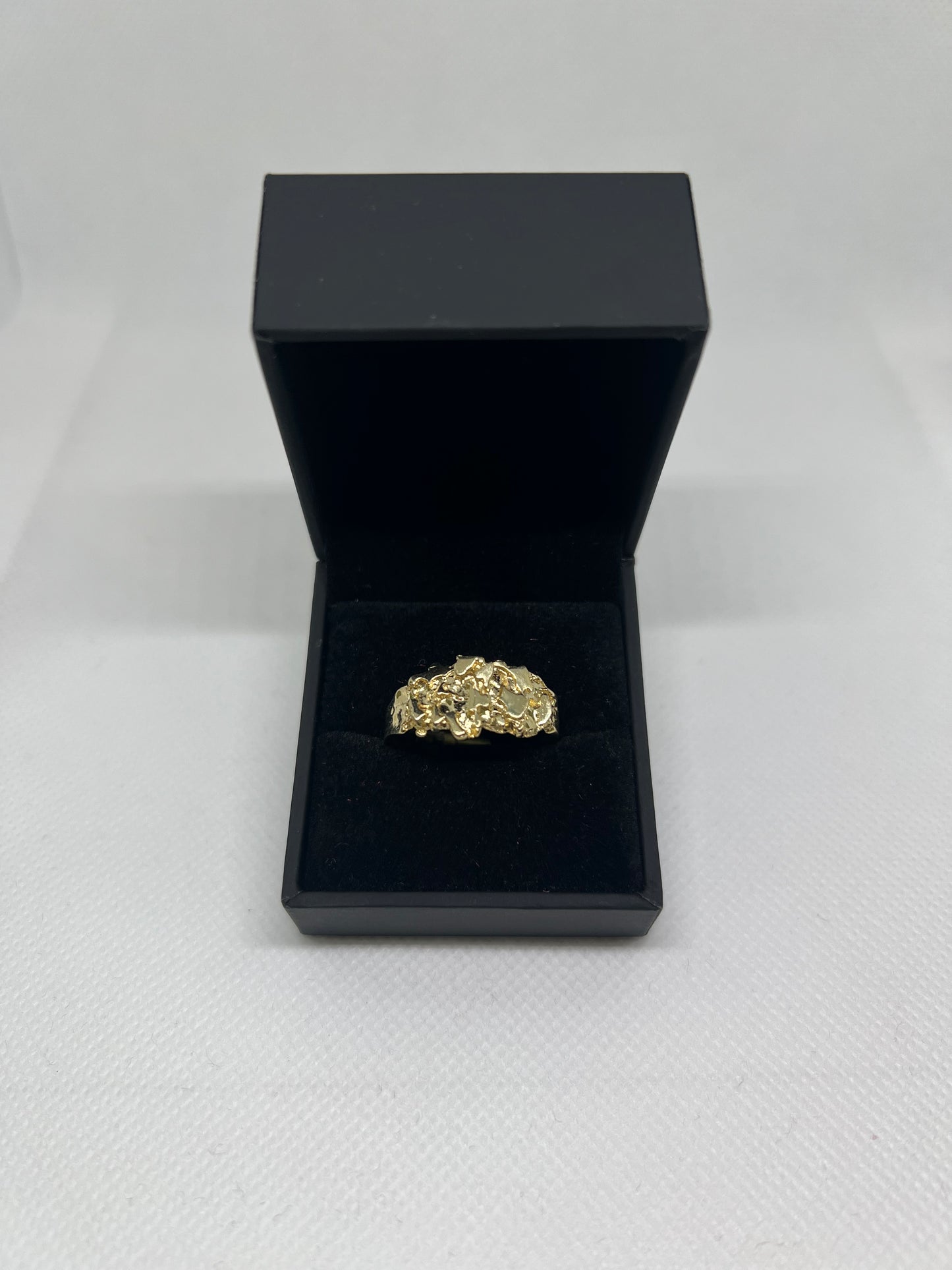 10K Solid Gold Nugget Ring - Chain Included