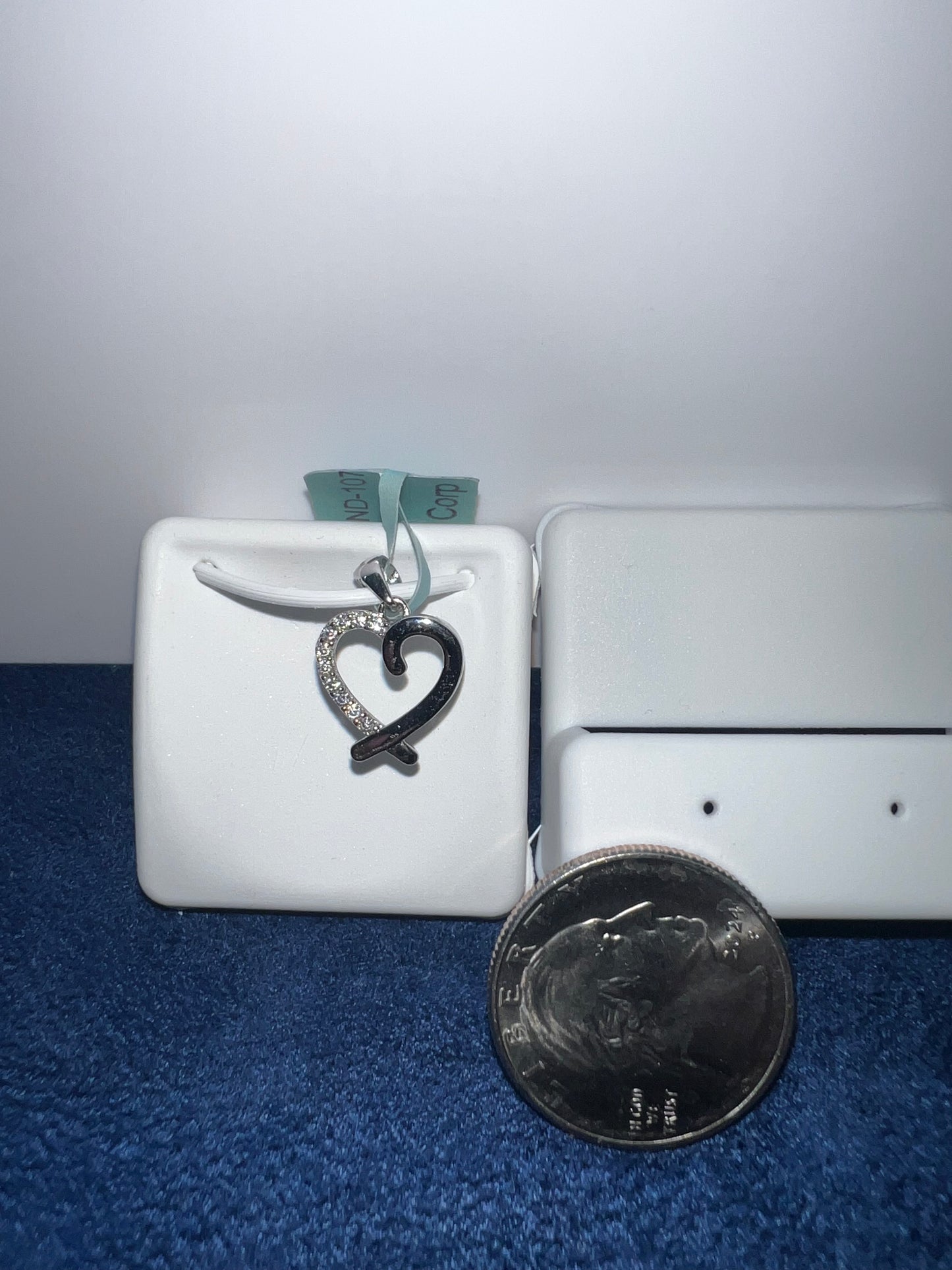 Silver Dainty Heart Moissanite Pendant
