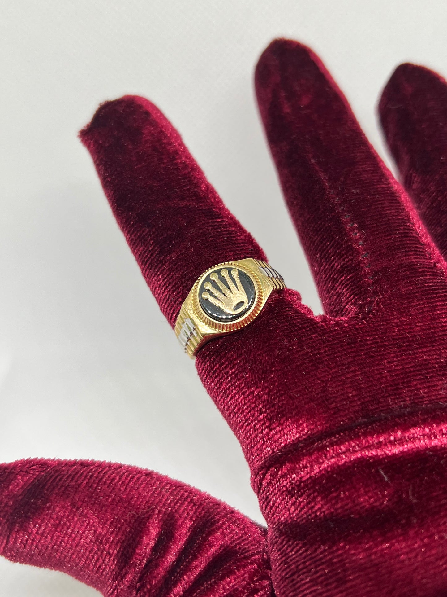 10K Solid Gold Rolex Ring - Chain Included